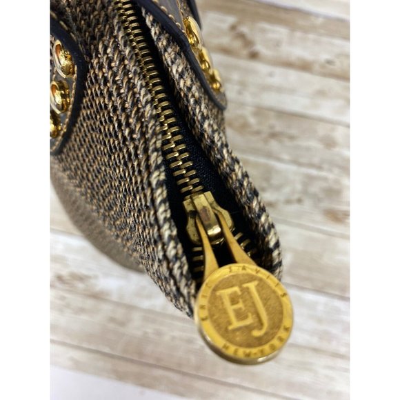 Eric Javits New York Braided Straw Patent Leather Trim Bucket Purse Handbag Bag - Picture 6 of 14